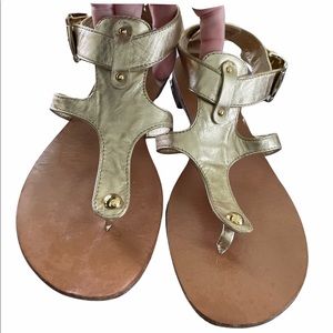 Boutique 9 size 6 Gold Leather Sandals Gladiator